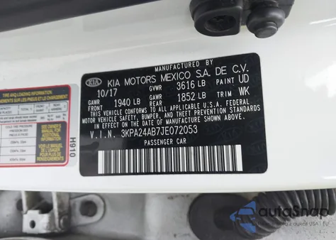 2018 Kia Rio Lx из США, поврежденный, VIN 3KPA24AB7JE072053